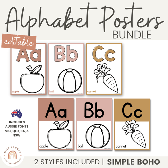 ALPHABET POSTERS MINI BUNDLE | SIMPLE BOHO
