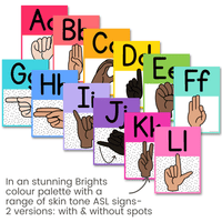 ASL Alphabet Posters - American Sign Language - Bright Theme - MJLL ...