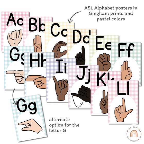 American Sign Language Posters For Classroom