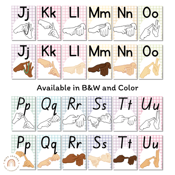 Auslan (Australian Sign Language) Alphabet Posters | Daisy Gingham Pas ...