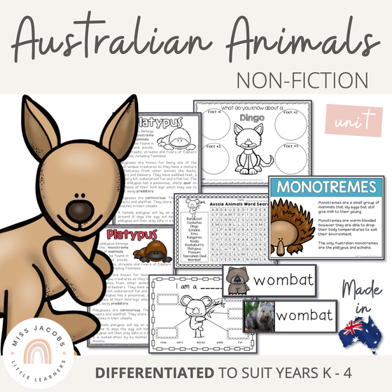 Australian Animals Unit - Australian Curriculum - Miss Jacobs Little Learners