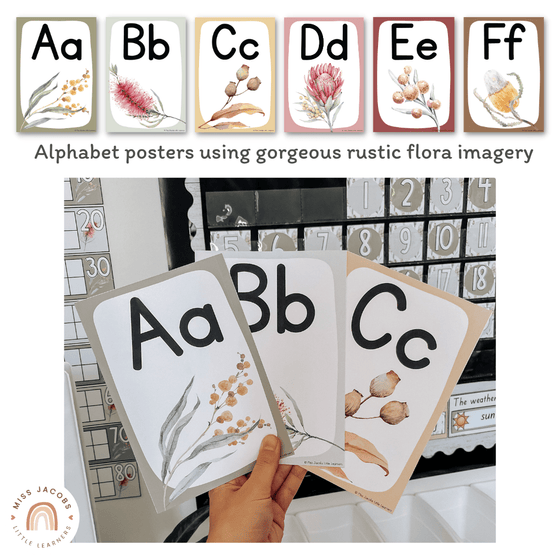 Australian Flora Alphabet Posters | Australiana Classroom Decor | Australian Flora and Fauna | Miss Jacobs Little Learners | Editable