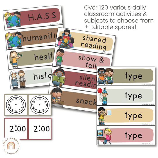 Visual Timetable Daily Schedule - Australiana Classroom Decor