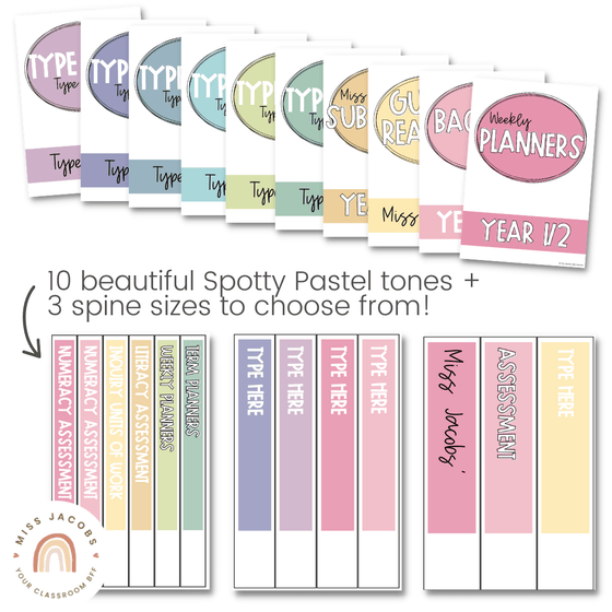 Binder Covers and Spine | PASTELS | Editable - Miss Jacobs Little Learners