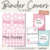 Binder Covers and Spines | Daisy Gingham Pastels Classroom Decor | Editable - Miss Jacobs Little Learners