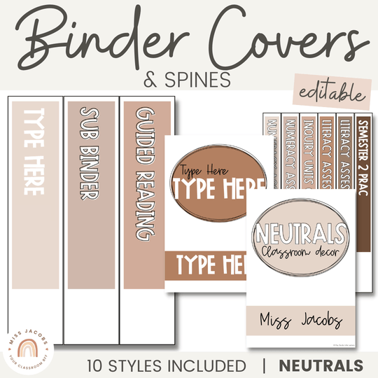 BINDER COVERS AND SPINES | OMBRE NEUTRALS