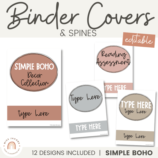 BINDER COVERS AND SPINES | SIMPLE BOHO