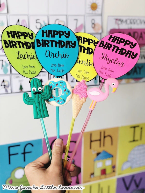 The Birthday Bucket: Birthday Pencil Toppers | Classroom birthday,  Classroom birthday gifts, Student gifts