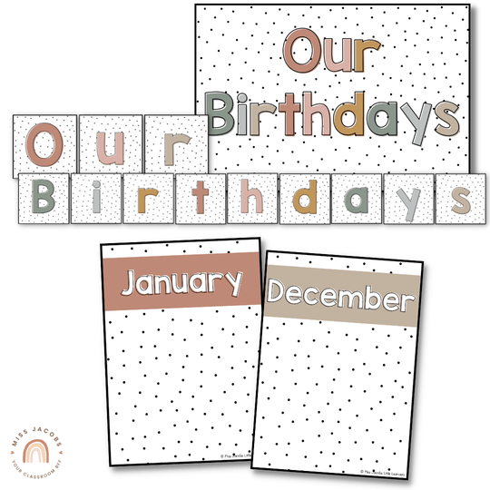 Birthday Display - Spotty Boho Classroom Decor