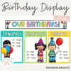 Birthday Display with Banner - Editable | Rainbow Theme - Miss Jacobs Little Learners