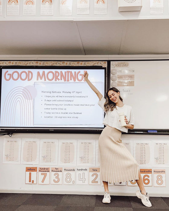 Boho Google Slides with Countdown Timers | Desert Neutrals Classroom Decor - Miss Jacobs Little Learners