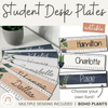 Boho Plants Student Desk Plates | Editable Rustic Classroom Decor - Miss Jacobs Little Learners