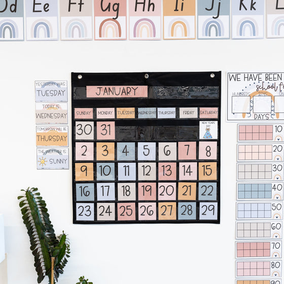 Boho Rainbow Classroom Calendar and Weather Display | Editable - Miss Jacobs Little Learners