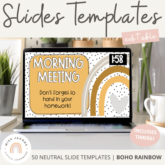 Google Morning Slides & PowerPoint Templates - Boho Rainbow Theme