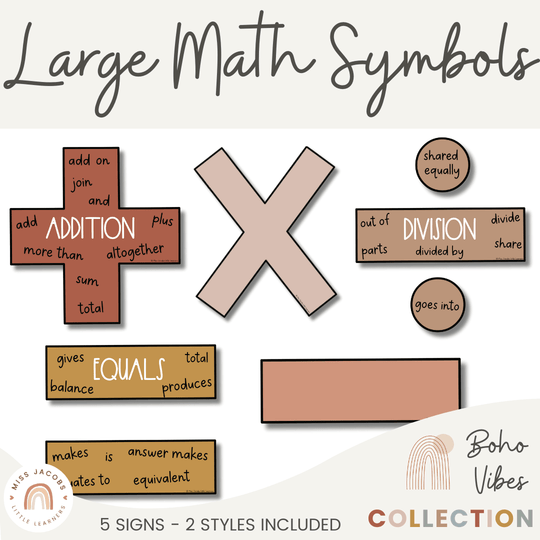 Boho Vibes Large Math Symbols