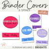 Brights Binder Covers and Spines | Simple Brights Classroom Decor | Editable - Miss Jacobs Little Learners