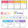 Brights Birthday Display | Simple Brights Classroom Decor | Editable - Miss Jacobs Little Learners