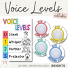 BRIGHTS Classroom Voice and Noise Level Displays | Editable - Miss Jacobs Little Learners