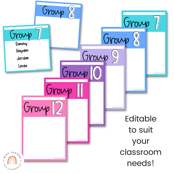 Brights Reading Groups | Editable | Brights Classroom Decor - Miss Jacobs Little Learners