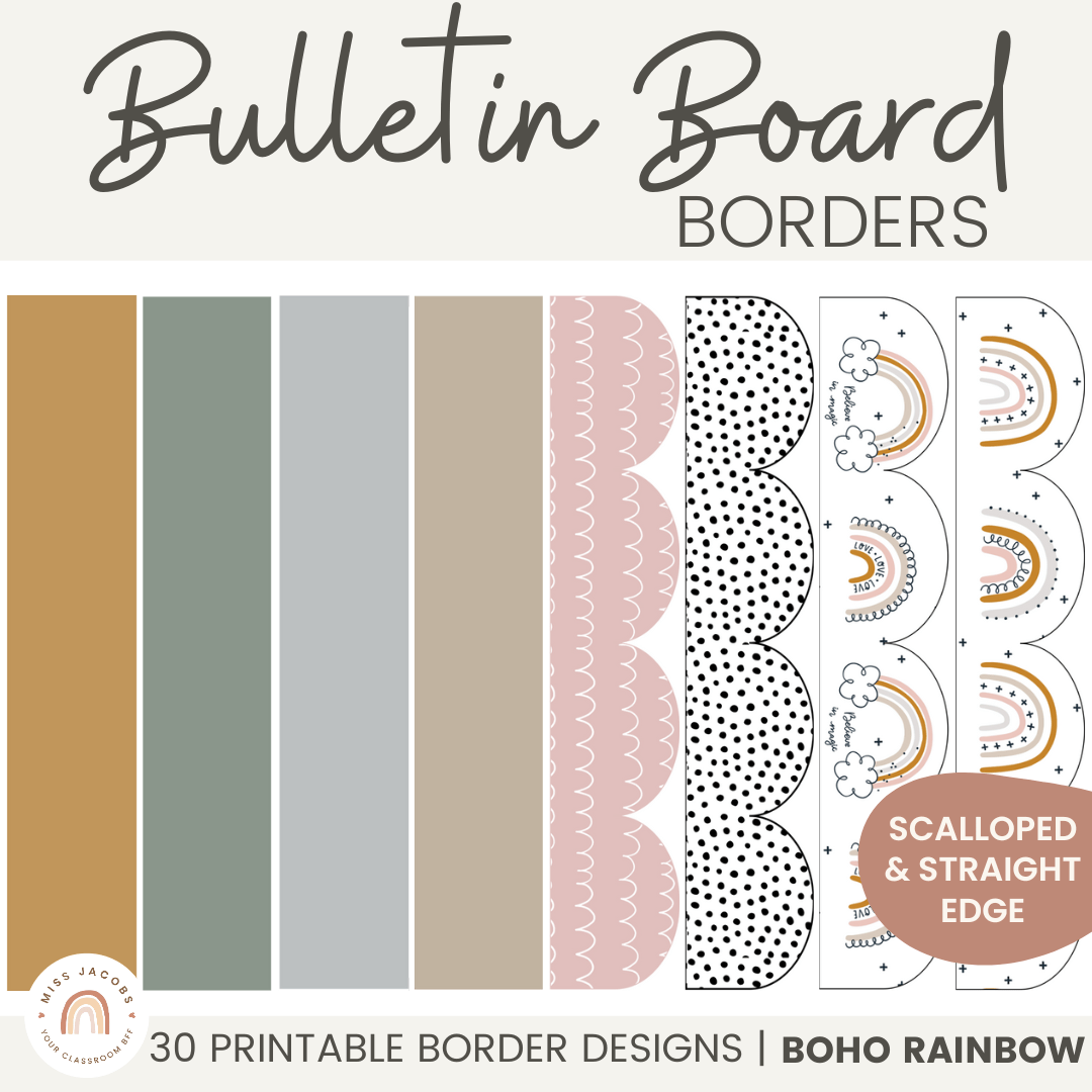  Bulletin Board Borders Rainbow Confetti Straight