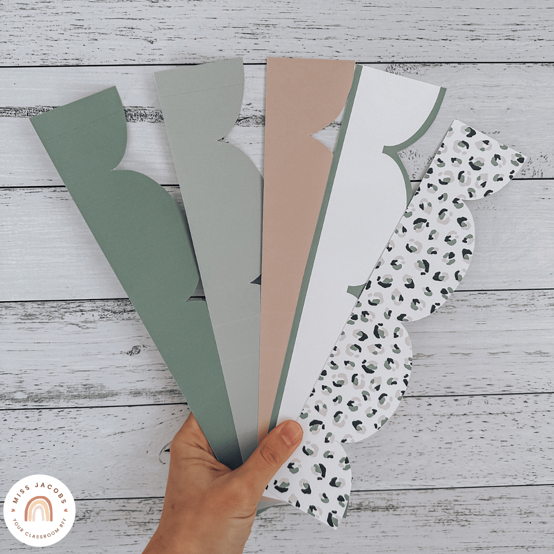 Bulletin Board Borders Modern Jungle Classroom Decor Printable Sca