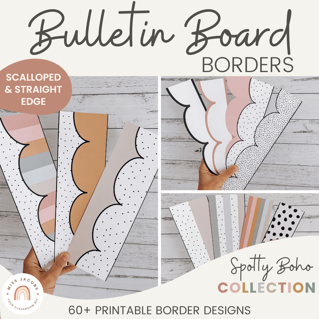 bulletin-board-borders-spotty-boho-classroom-decor for Borders For Posters Printable Free Bulletin Board Borders - Spotty Boho Classroom Decor for Borders For Posters Printable Free