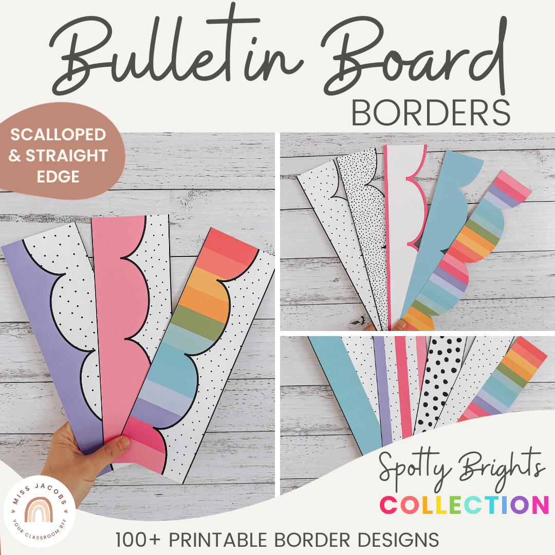 Bulletin Board Borders - Spotty Bright Theme - Miss Jacobs bulletin-board-borders-spotty-bright-theme-miss-jacobs