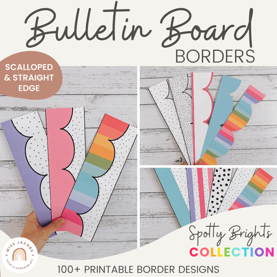 Bulletin Board Borders - Spotty Bright Decor