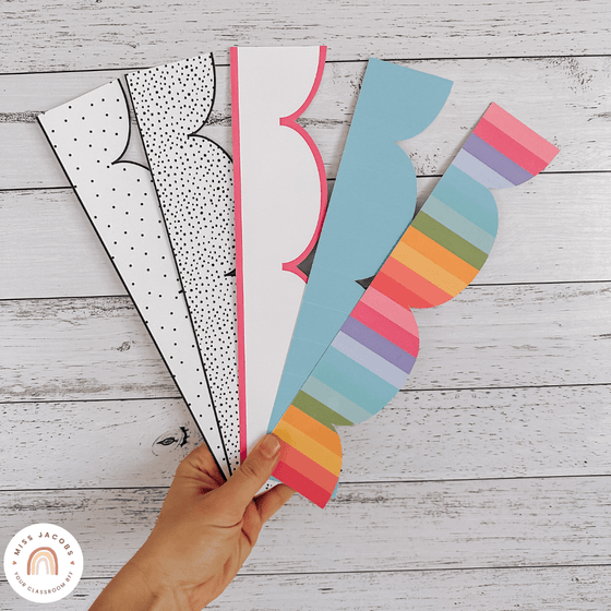 Bulletin Board Borders | Spotty Brights Classroom Decor | Printable Scalloped & Straight Edge Borders - Miss Jacobs Little Learners