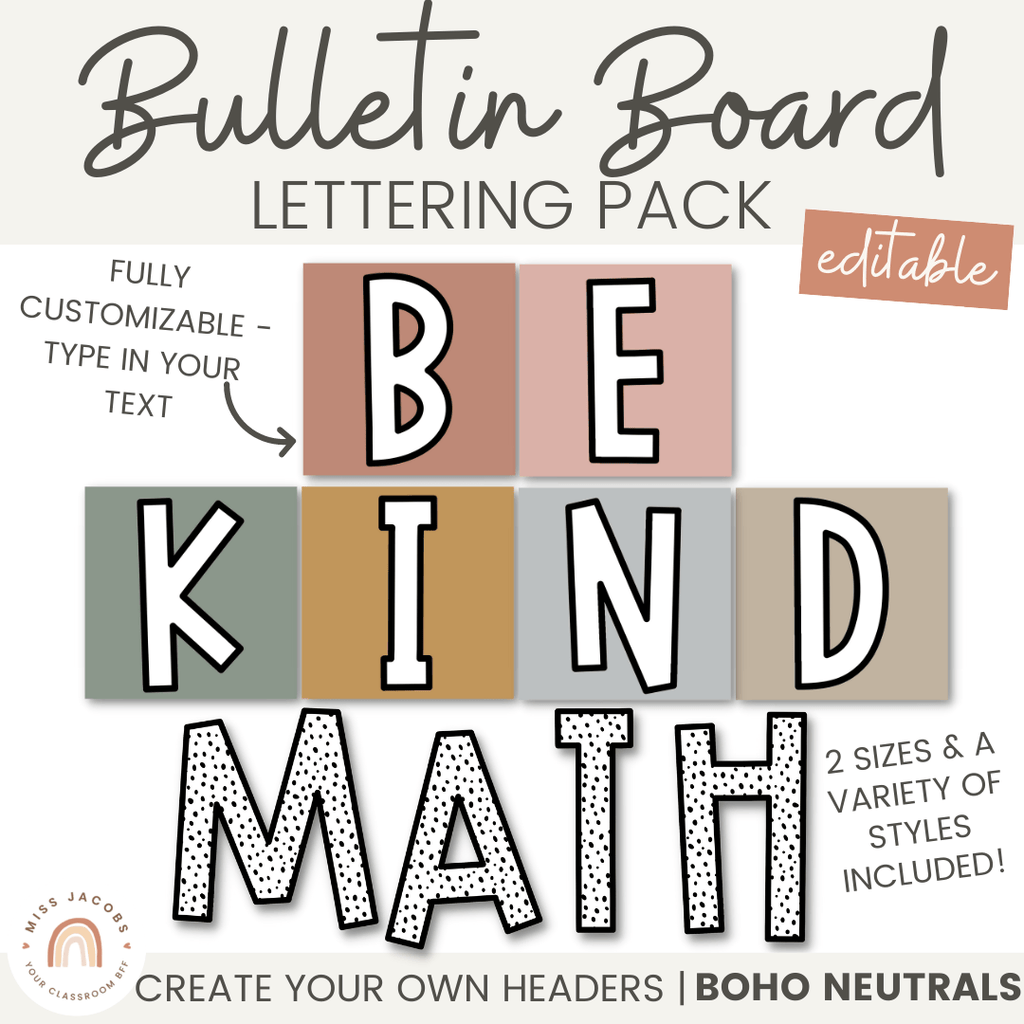 Math Bulletin Board Letters