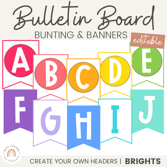 Bunting and Display Banners | BRIGHTS Classroom Decor - Miss Jacobs Little Learners