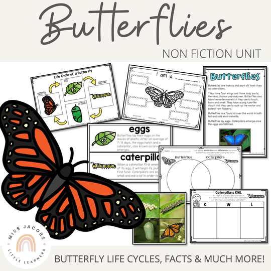 Butterflies and Caterpillars Unit - Living Things and Life Cycles