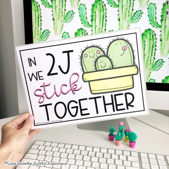 succulent classroom decor free Modern Cactus Classroom Decor - Succulent Theme