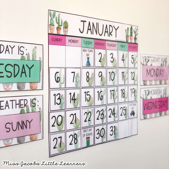 succulent classroom theme Modern Cactus Classroom Decor - Succulent Theme