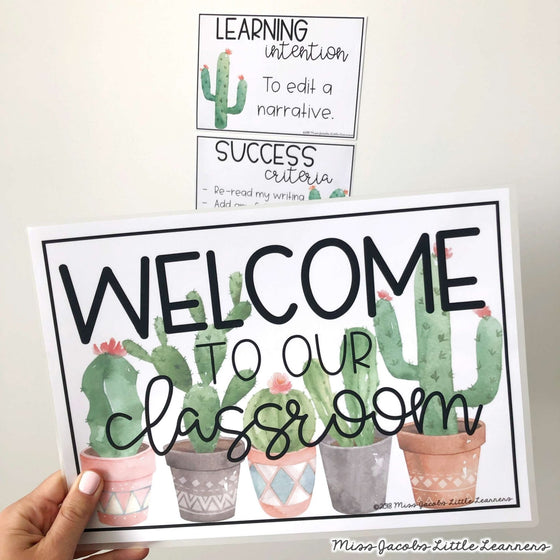 succulent themed classroom Modern Cactus Classroom Decor - Succulent Theme