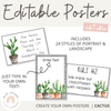 Cactus Themed Editable Classroom Posters Set - Miss Jacobs Little Learners