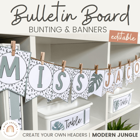 Bunting & Banners - Bulletin Board Letters - Modern Jungle Decor