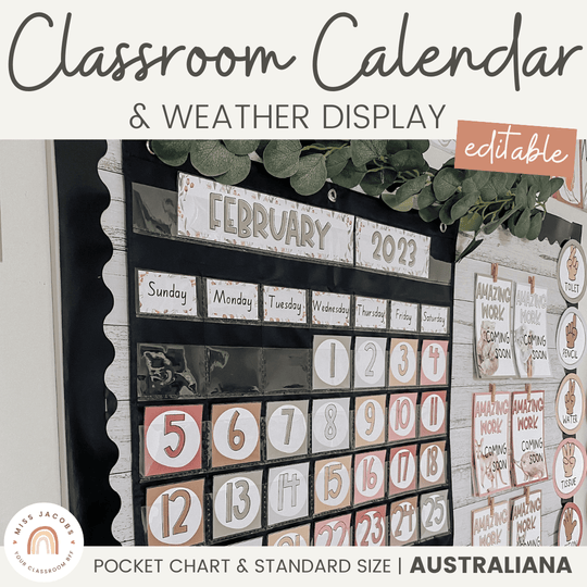 Calendar & Weather Display  - Australiana Classroom Decor