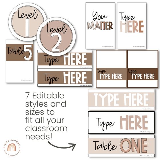 CLASSROOM LABELS | OMBRE NEUTRALS | EDITABLE - Miss Jacobs Little Learners
