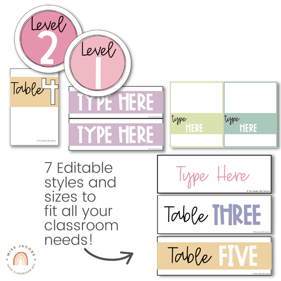 Classroom Labels | PASTELS | Editable - Miss Jacobs Little Learners