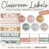 CLASSROOM LABELS | SIMPLE BOHO | EDITABLE - Miss Jacobs Little Learners