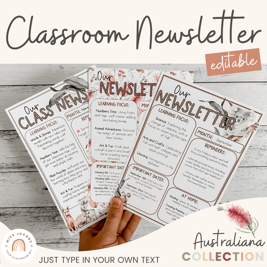 Classroom Newsletter Templates - Australiana Decor