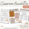 Classroom Newsletter Templates | Editable | Boho Rainbow Classroom Theme | Vintage Decor - Miss Jacobs Little Learners