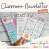 Classroom Newsletter Templates | Editable | Simple Brights Classroom Theme | Neon Rainbow Decor - Miss Jacobs Little Learners