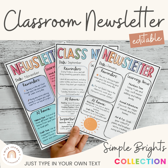 Simple Brights Classroom Newsletter Templates