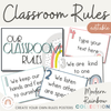 Classroom Rules Posters for Classroom Management | Modern Rainbow Calm Colors | Editable - Miss Jacobs Little Learners