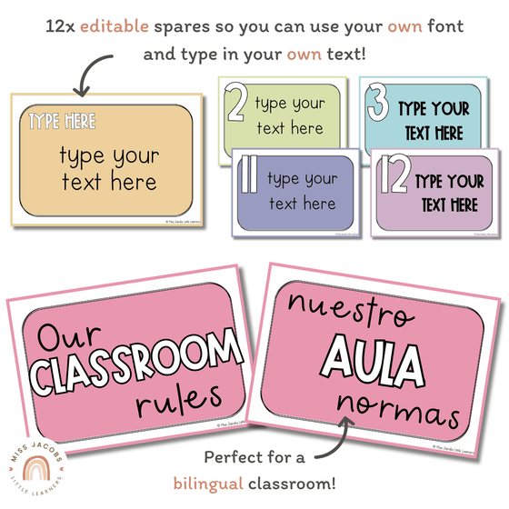 Classroom Rules Posters for Classroom Management | Pastel Decor | Editable - Miss Jacobs Little Learners