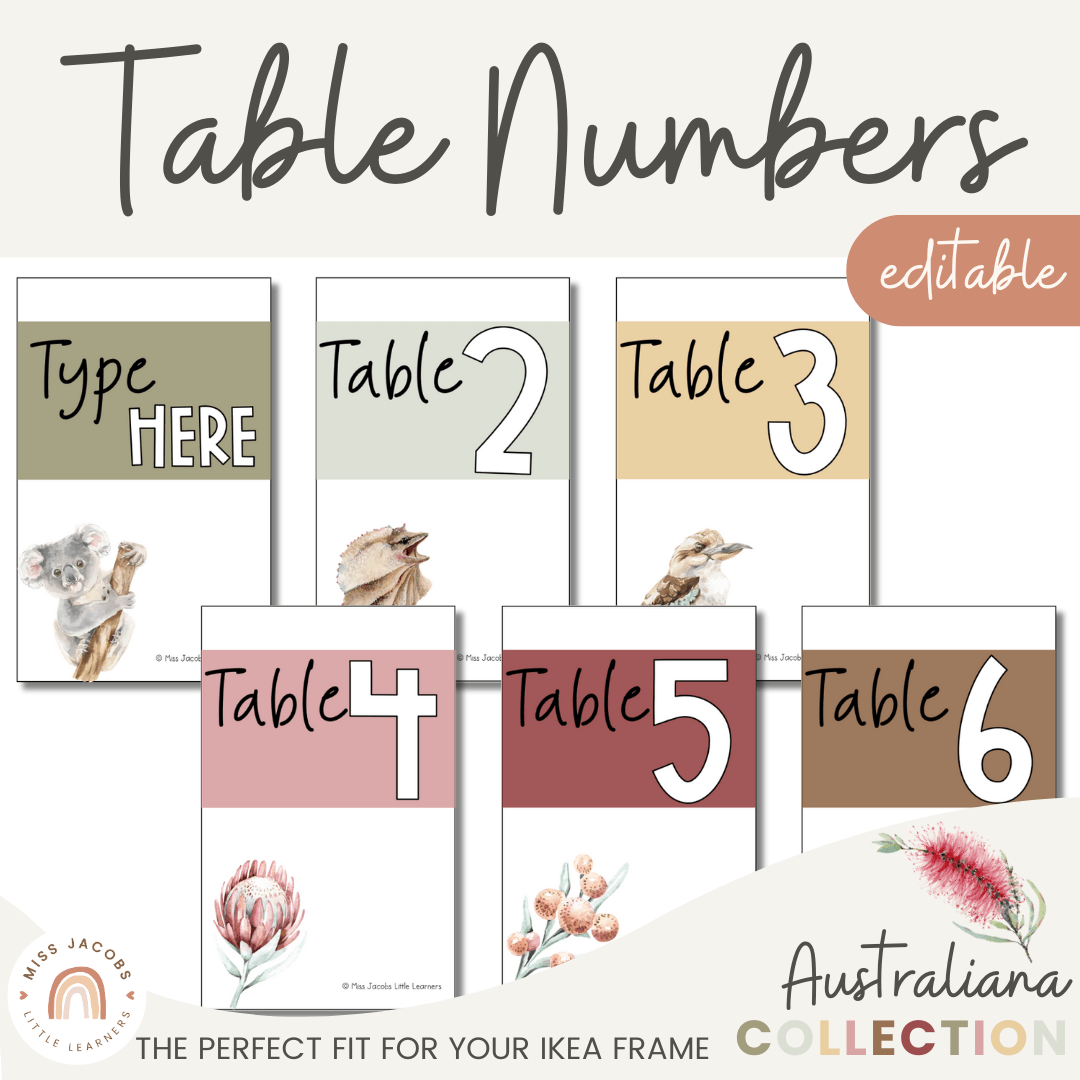 classroom table numbers | australiana – miss jacobs little learners