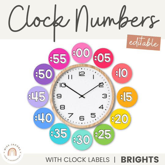 Clock Number Labels | Brights Classroom Decor