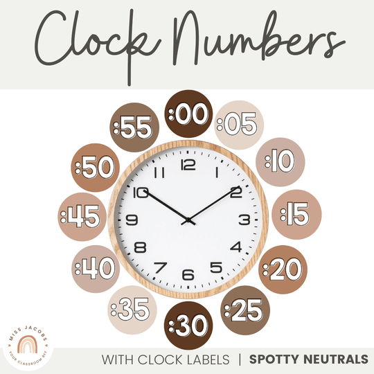 CLOCK NUMBER LABELS | SPOTTY NEUTRALS
